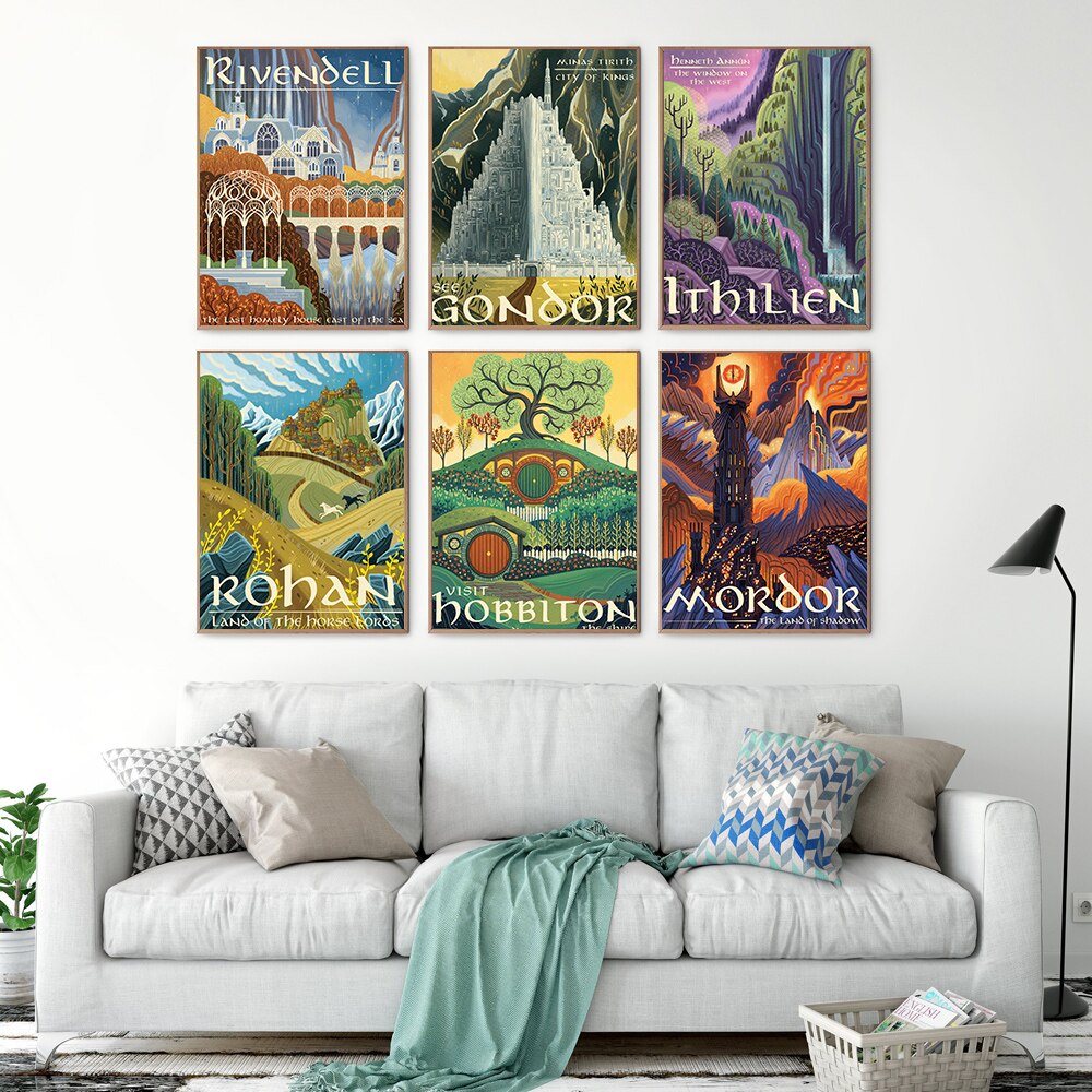 Lord of the Rings Middle Earth Landscape Canvas Posters
